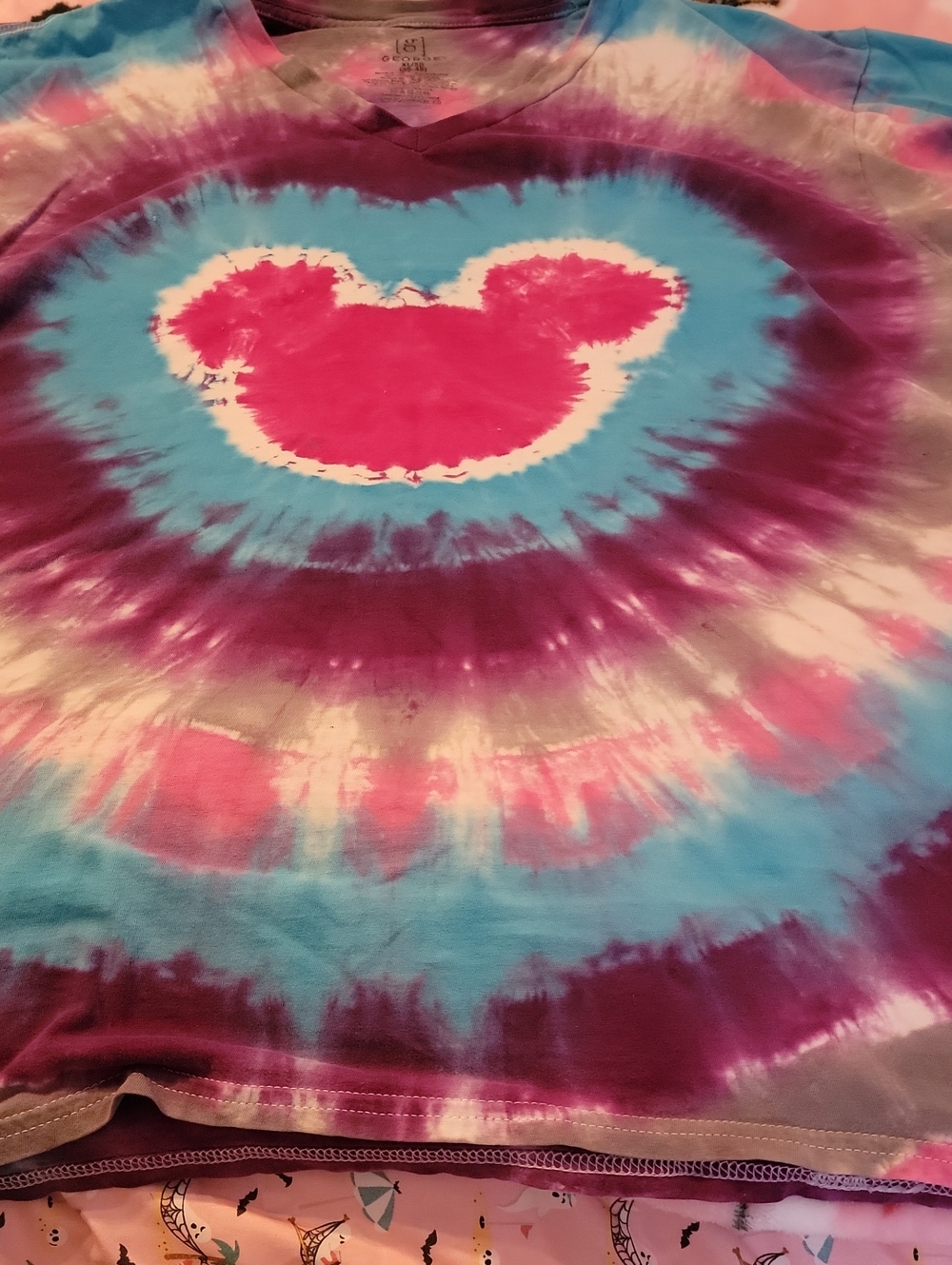 George Pink, Blue & Purple Tie-Dye Mickey Mouse Tee